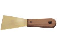 Искробезопасный шпатель узкий с деревянной рукояткой