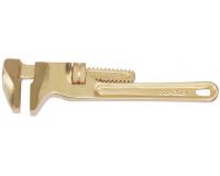 Искрбезопасный ключ трубный с зажимом, с гладкими губками (разводной ключ "английский")